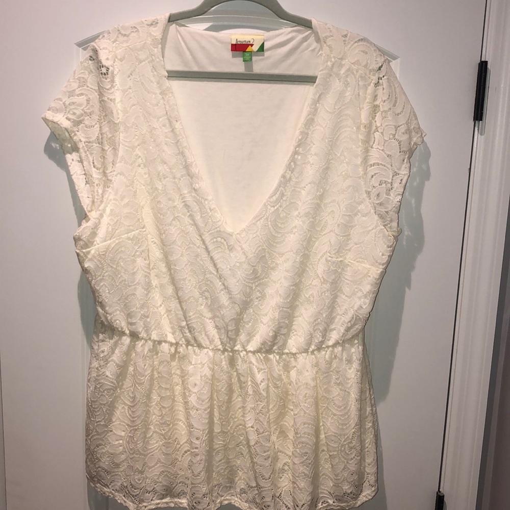 ModCloth fervour Peplum Stretchy Lace Top